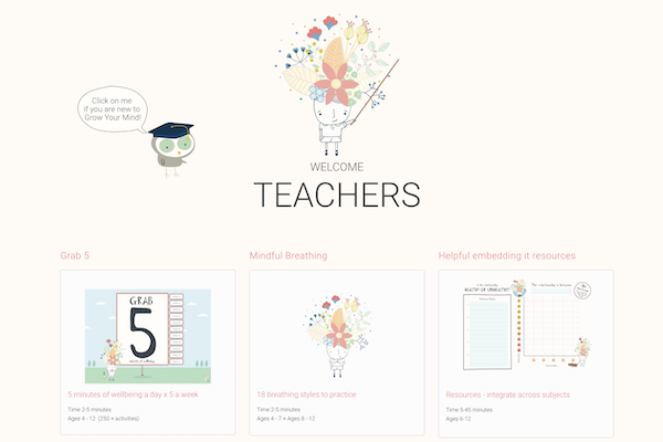 Grow Your Mind digital platform for teachers