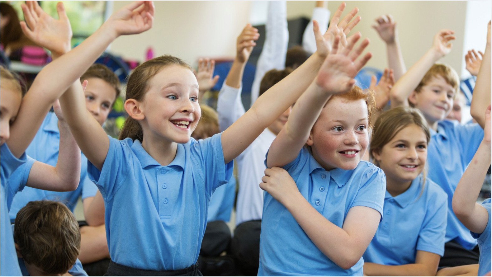 Primary school children engaged in a wellbeing lesson